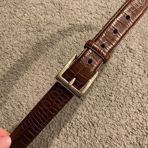 Polo Ralph Lauren Vintage Brown Leather Croc Snakeskin Animal Print Belt sz 40